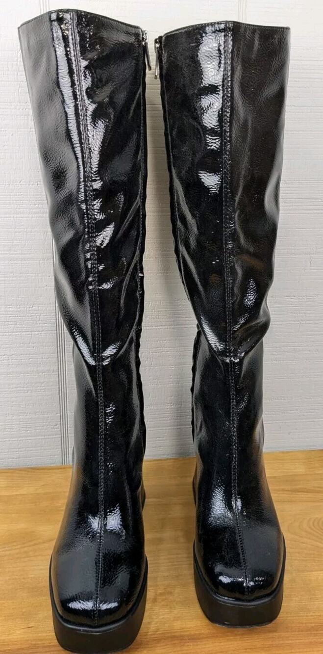 Circus Sam Edelman Women's Black Boots Sandy Knee High 8.5 Platform 70s Retro